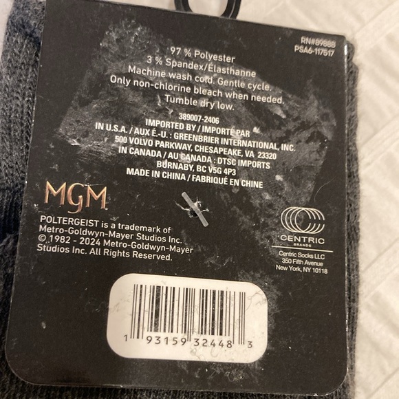 Poltergeist grey socks fits 6-12 new - Picture 4 of 9